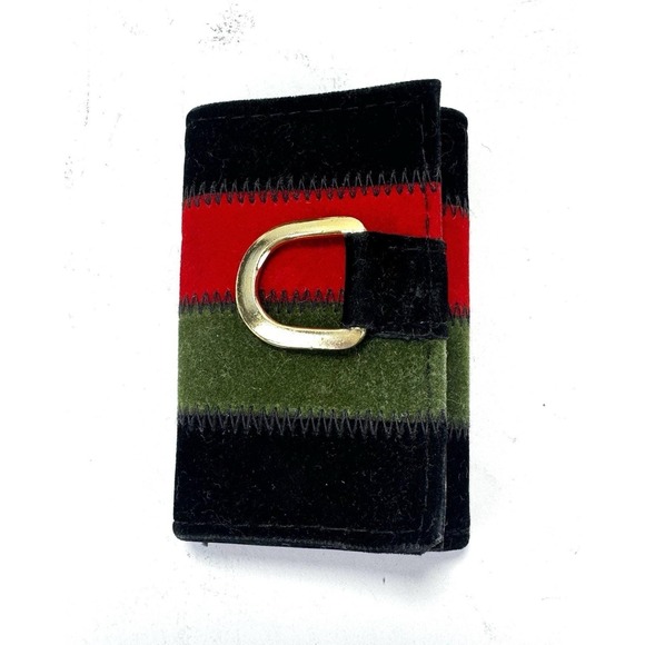 The Unbranded Brand Accessories - Velvet Red Black Green Multi Key Case Hong Kong Vintage W/ Plastic Display Keys